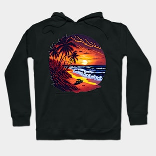 majestic vibrant color magnificent sunset beach Hoodie